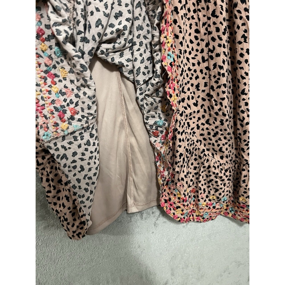Savanna Jane Leopard Print Embroidered V-Neck Tunic Mini Dress Plus Size 2X - Picture 8 of 10